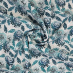 Hakoba white with floral digital print cotton fabric