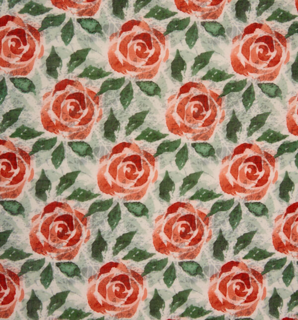 Cotton slub fabric with floral print - Image 2