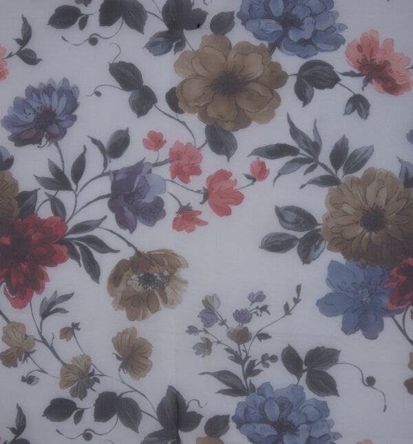 Digital floral print on Glass fabric - Image 2
