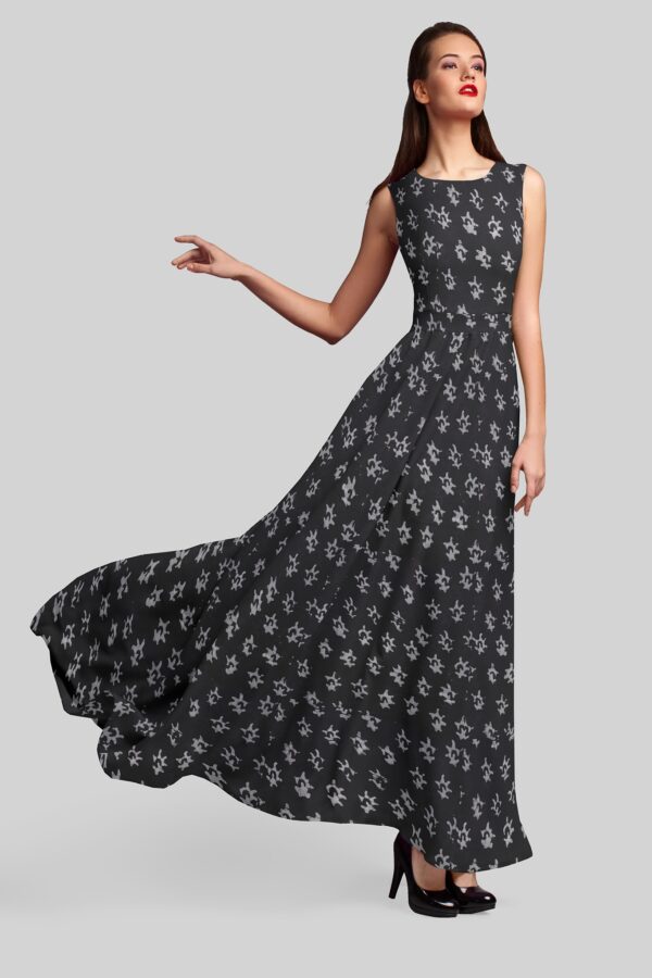 Black and white abstract print muslin fabric - Image 2