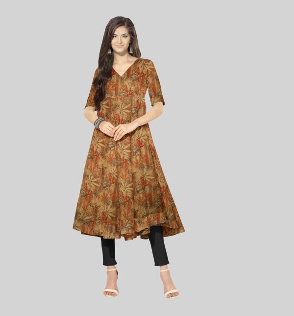 Cotton slub fabric with floral print - Image 2