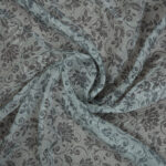Floral print glass organza fabric