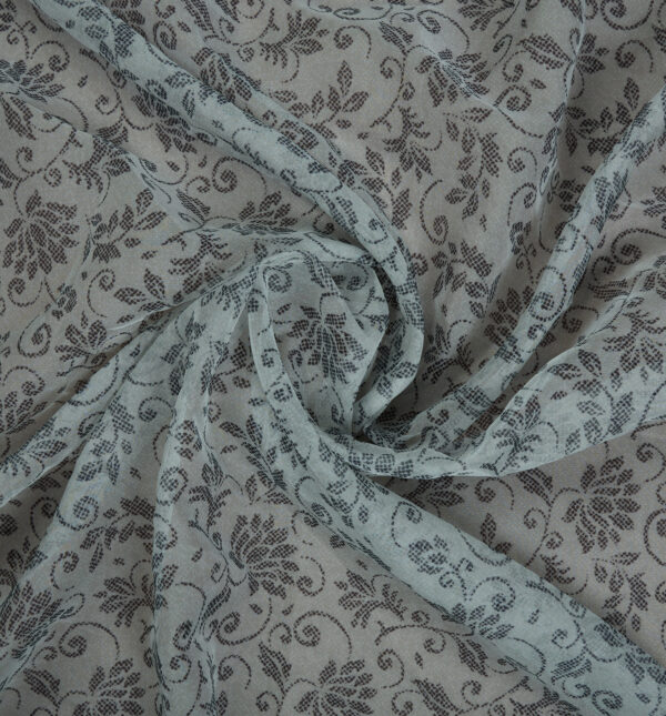 Floral print glass organza fabric