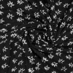 Black and white abstract print muslin fabric