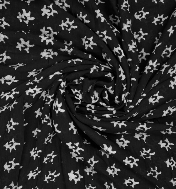 Black and white abstract print muslin fabric