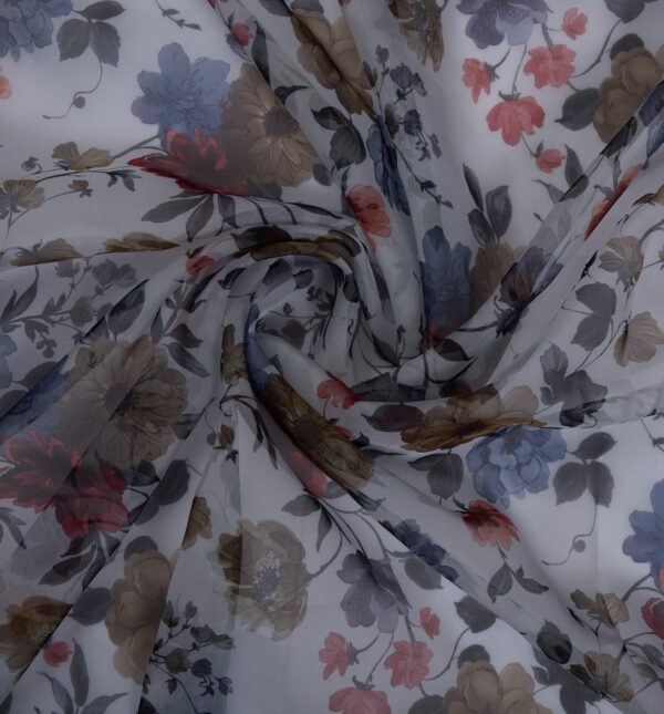Digital floral print on Glass fabric