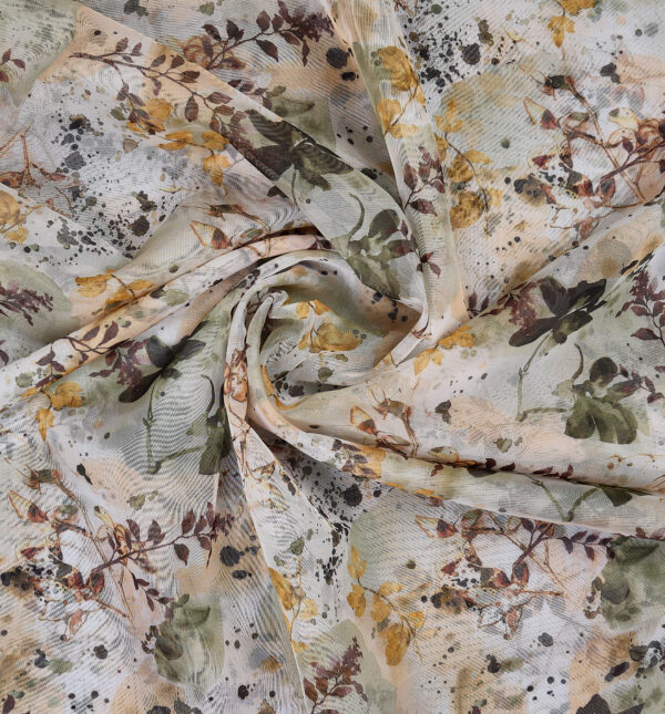 Digital print on glass organza fabric