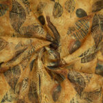 Digital leaf print on glass organza fabric