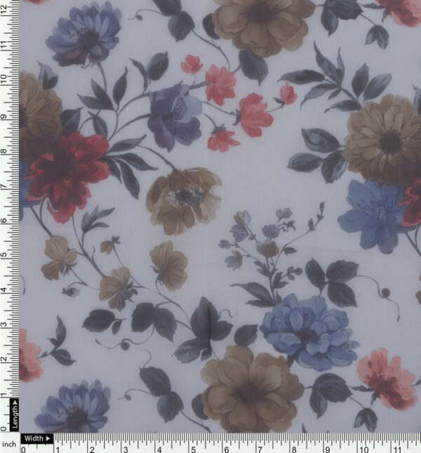 Digital floral print on Glass fabric - Image 4
