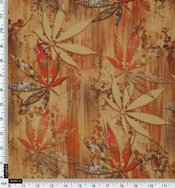 Cotton slub fabric with floral print - Image 3
