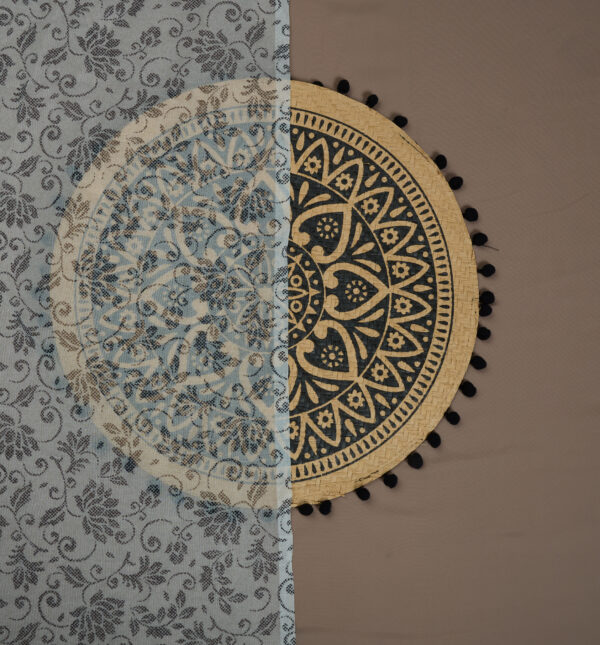 Floral print glass organza fabric - Image 5