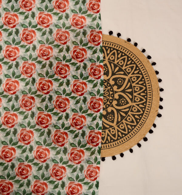 Cotton slub fabric with floral print - Image 5