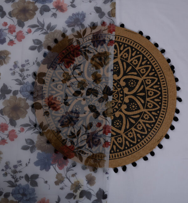 Digital floral print on Glass fabric - Image 5
